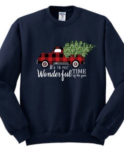 Christmas Plaid Car Fleece Sweatshirts