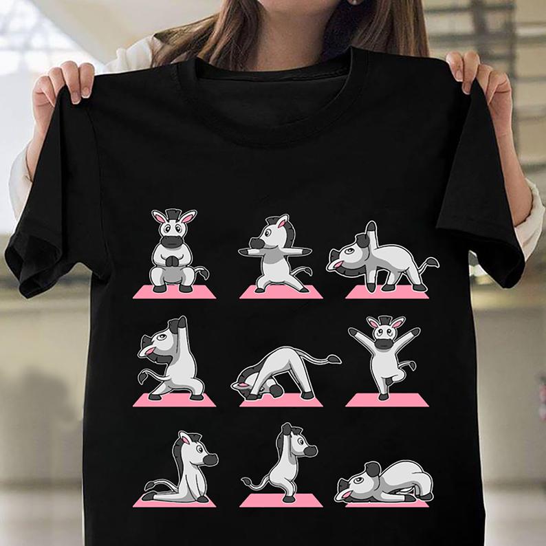 Donkey Yoga Poses Funny Donkey Lovers T-shirt