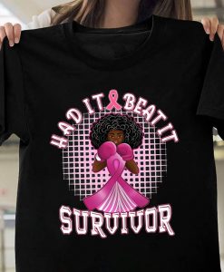 Had It Beat It Survivor Boxing Melanin Black Queen Breast Cancer Awareness T-shirt