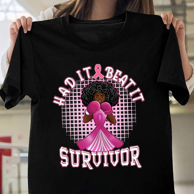 Had It Beat It Survivor Boxing Melanin Black Queen Breast Cancer Awareness T-shirt