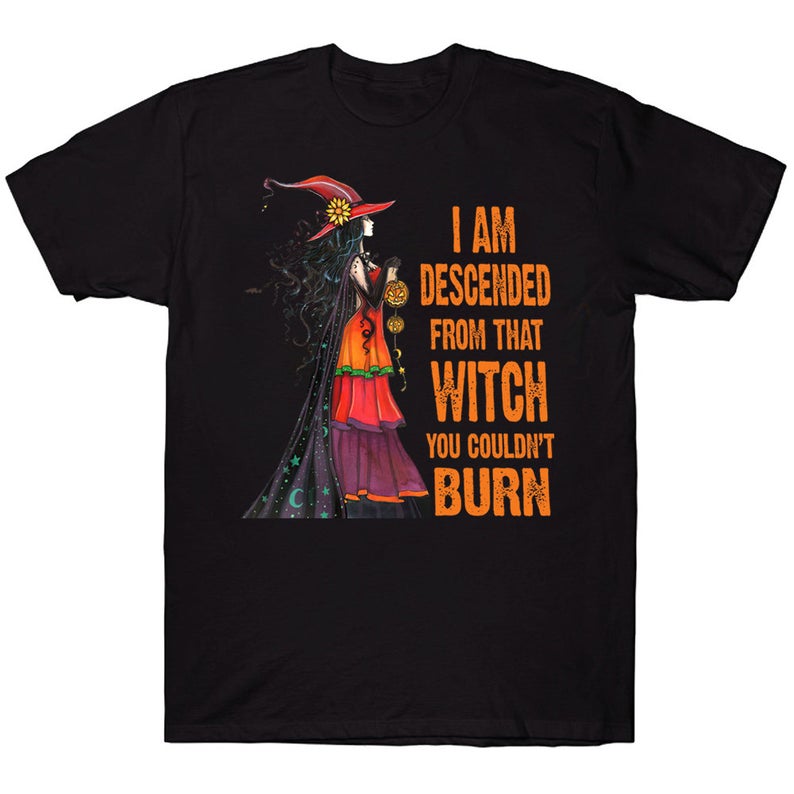 I Am Descended From That Witch You Couldn't Burn Awesome Halloween T-shirt