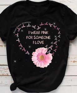 I Wear Pink Breast Cancer Awareness Pink Daisy Family Together October Month Tshirt