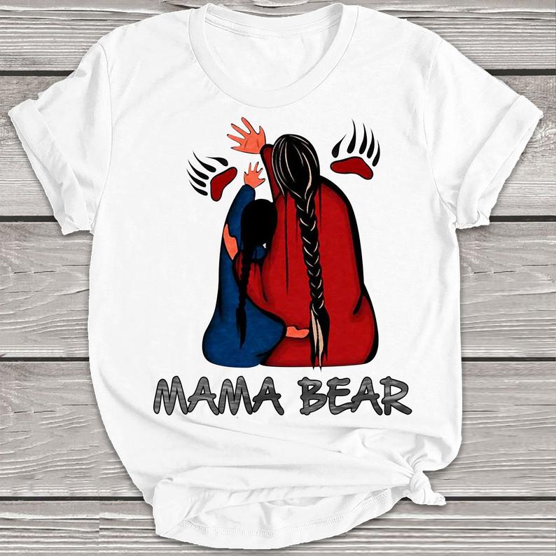 Mama Bear Native American Cherokee Indigenous People Mother Tshirt