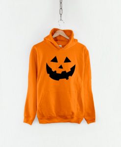 Orange Pumpkin Face Halloween Hoodie