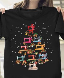 Sewing Machine Christmas Tree Quilting Sewing Xmas T-shirt