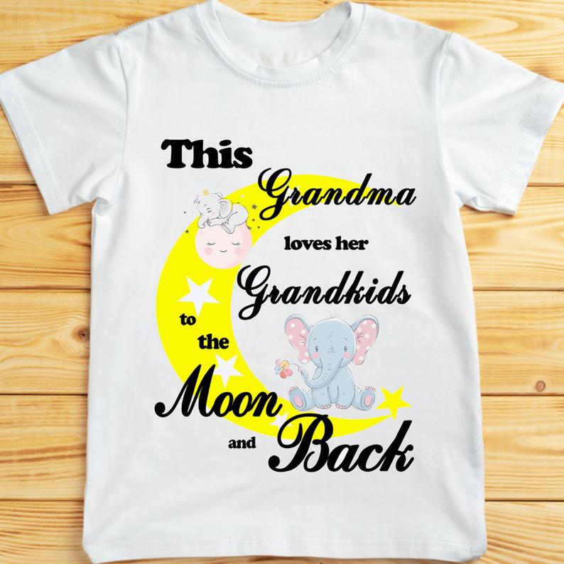 This Grandma Loves Her Grandkids To The Moon And Back Cute Adorable Tshirt