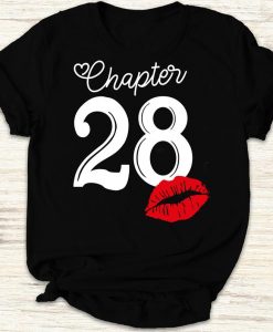 Womens Chapter 28 Years 1992 28th Happy Birthday Lips Gift Shirt