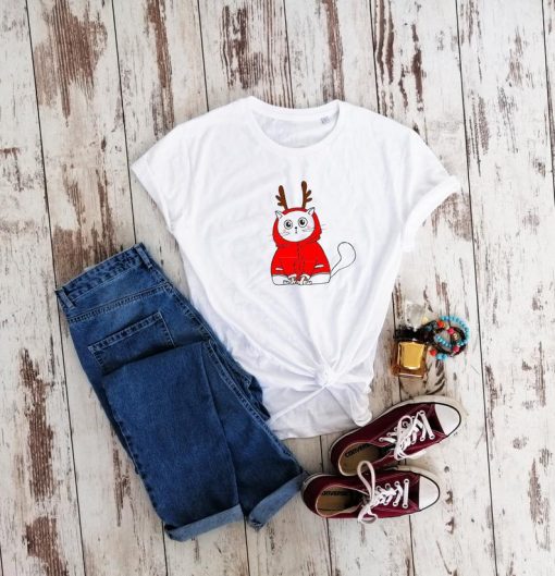 Christmas cat T-shirt