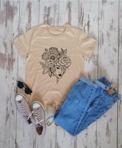 Girl with flower T shirt