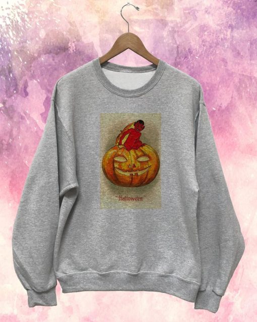 Halloween Devil and Pumpkin Sweatshirt