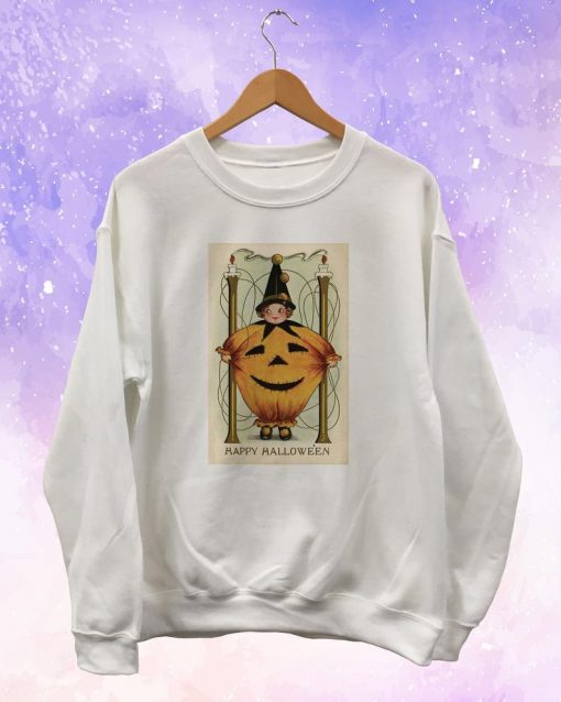 Halloween Pumpkin Boy Vintage Style Sweatshirt