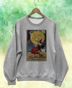 Halloween Witch and Full Moon Vintage Style Sweatshirt