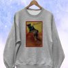 Halloween Witch and Her Black Cat Vintage Style Sweatshirt