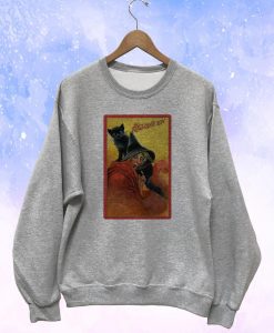 Halloween Witch and Her Black Cat Vintage Style Sweatshirt