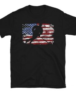 Ice Hockey Player USA American Flag Shirt