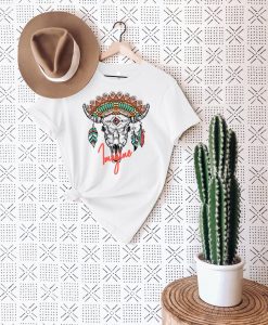 Imagine Cow Skull Tribal Tee Shirt