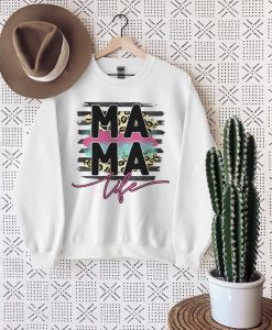 Mama Life Leopard Stripe Sweatshirt