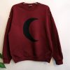 Maroon crescent moon sweatshirt