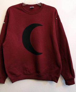 Maroon crescent moon sweatshirt