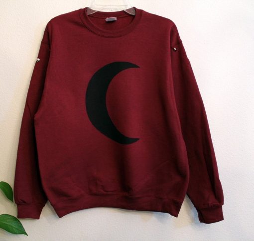 Maroon crescent moon sweatshirt