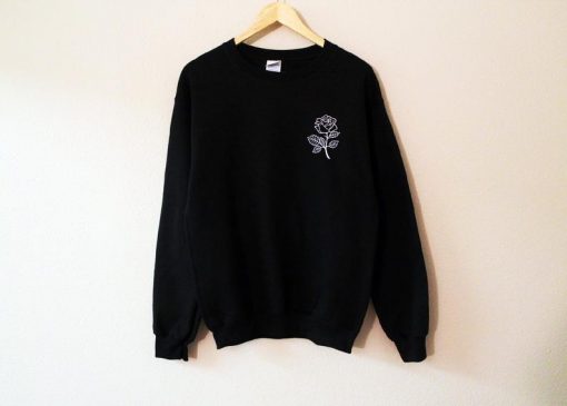 Rose Black Unisex Sweatshirt