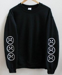 Sad Face Sleeve Sweatshirt