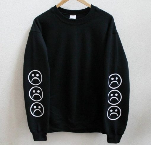 Sad Face Sleeve Sweatshirt