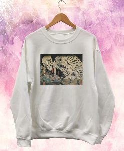 Skull Ukiyoe Samurai Japanese Old Art Sweatshirt