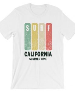 Surf California Summer Time Vintage Retro T-Shirt