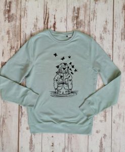 cosmonaut butterflies sweatshirt