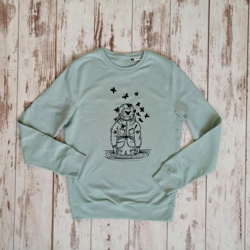 cosmonaut butterflies sweatshirt