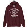 Firebending University White ink Unisex Hoodie