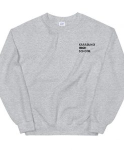 Karasuno High School Black stitch Embroidered Unisex Sweatshirt