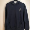 Unisex Embroidered Lightning Appliqué Hoodie