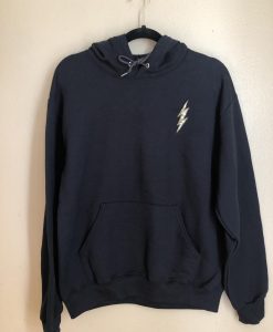 Unisex Embroidered Lightning Appliqué Hoodie