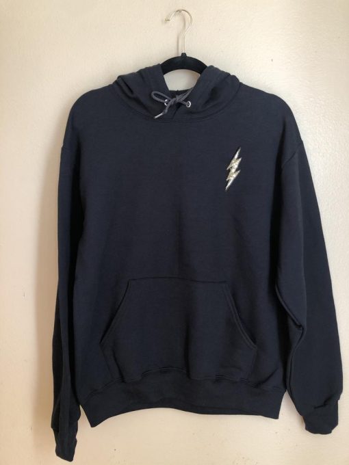 Unisex Embroidered Lightning Appliqué Hoodie