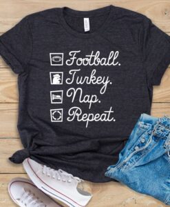 Football Turkey Nap Repeat T Shirt