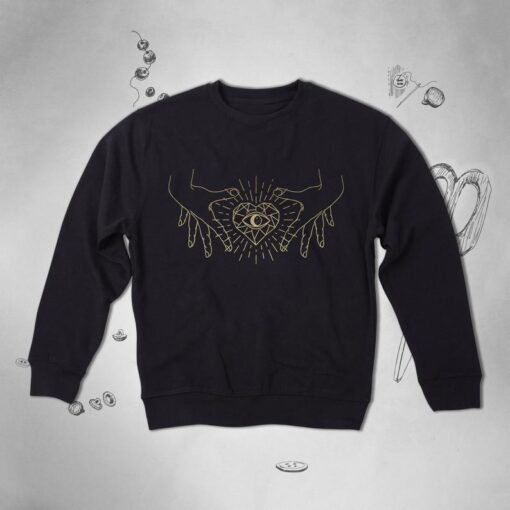 Aesthetic Illustration Witch Mystical Hands Unisex Crewneck Sweatshirt