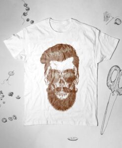 Bearded Hipster Skull T Shirt