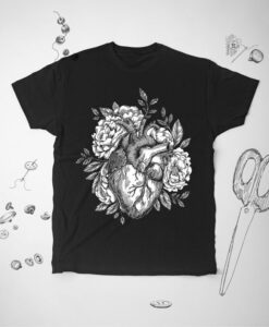 Flowers Anatomical Heart Roses Unisex shirt