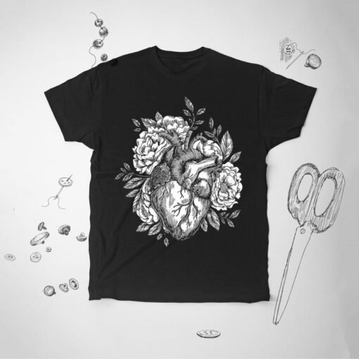 Flowers Anatomical Heart Roses Unisex shirt