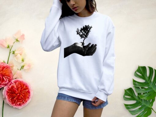 Greyscale tree Loose Sweatshirt