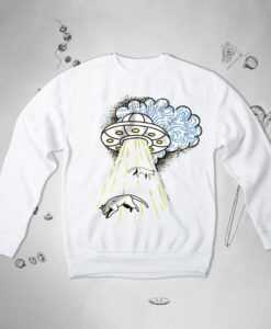 Kitten UFO Space Men Women Graphic sweatshirt