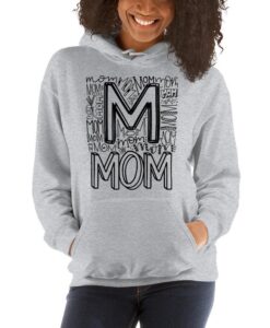 Mom Typography Design with Doodles Unisex Hoodie