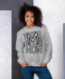 Mom Typography Design with Doodles Women's Unisex Sweatshirt