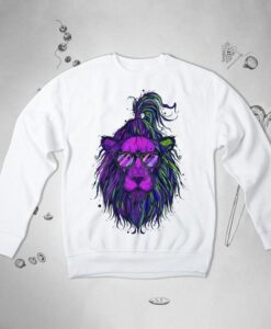 Purple Illustration Design Hipster Unisex Crewneck sweatshirt