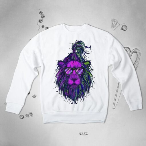 Purple Illustration Design Hipster Unisex Crewneck sweatshirt