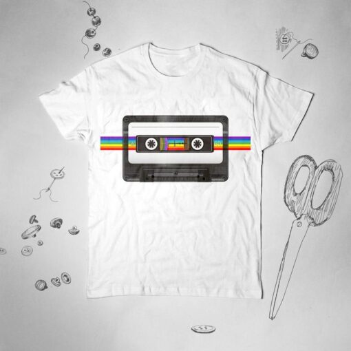 Rainbow 1990s Music Grunge Cassette Unisex shirt