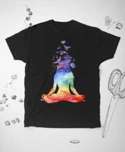 Rainbow Artsy Birds Meditation Asian Unisex shirt