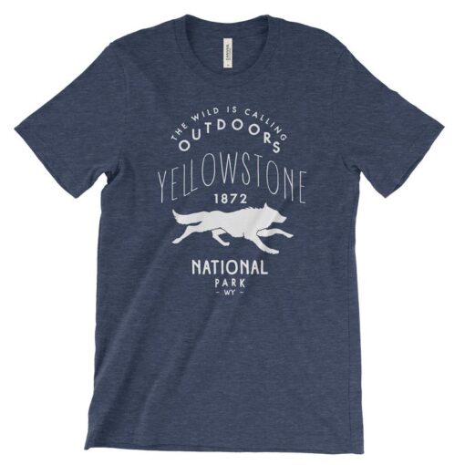 Yellowstone National Park Wolf Adventure Tshirt